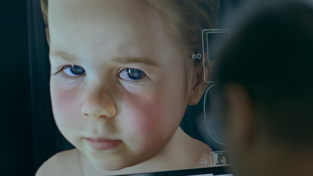 Digital closeup of a child's face