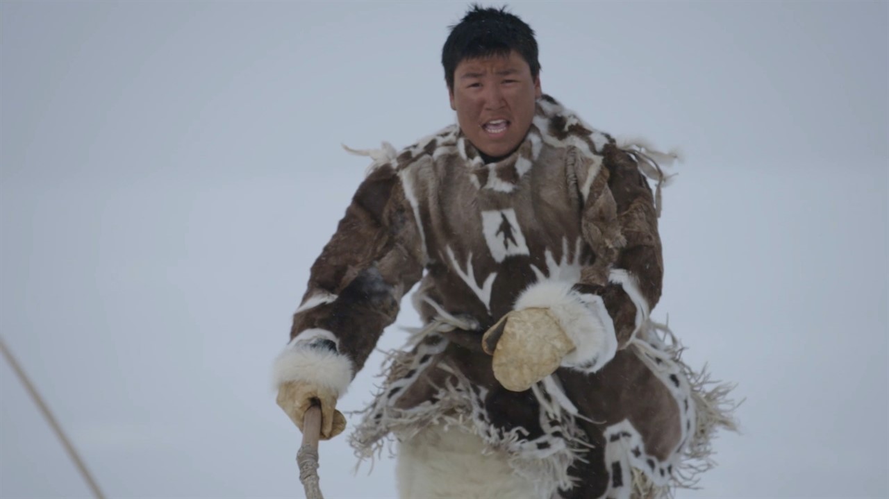 Man wearing traditional Inuit clothing