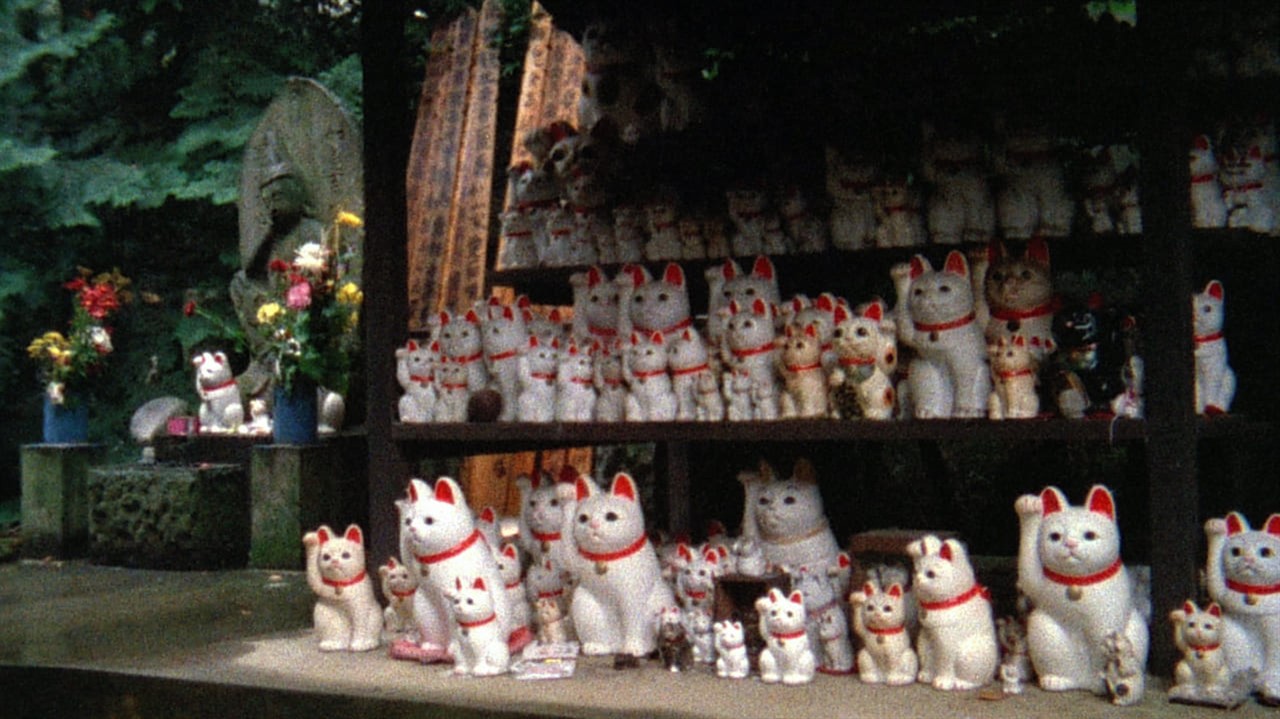 Shrine with many cat sculptures