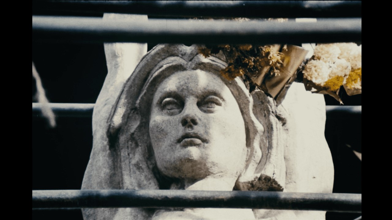 Stone sculpture of a face