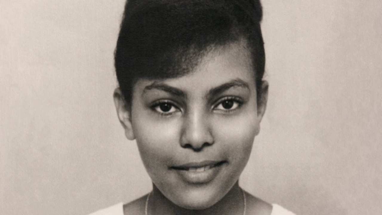 a woman looking at the camera