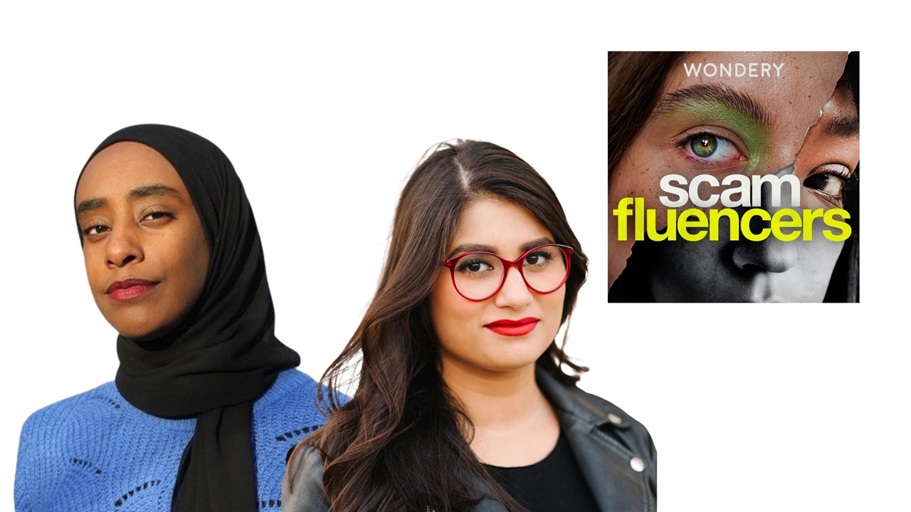 Headshots of Scaachi Koul and Sarah Hagi beside th