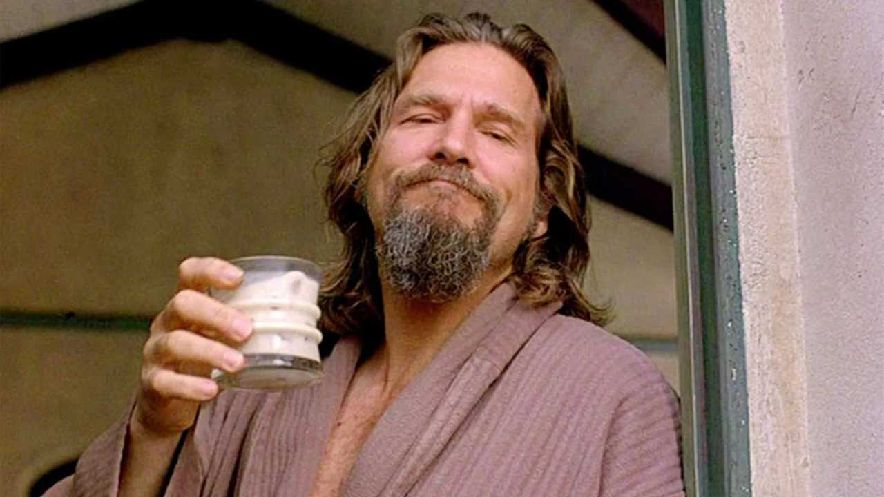 Jeff Bridges holding a drink