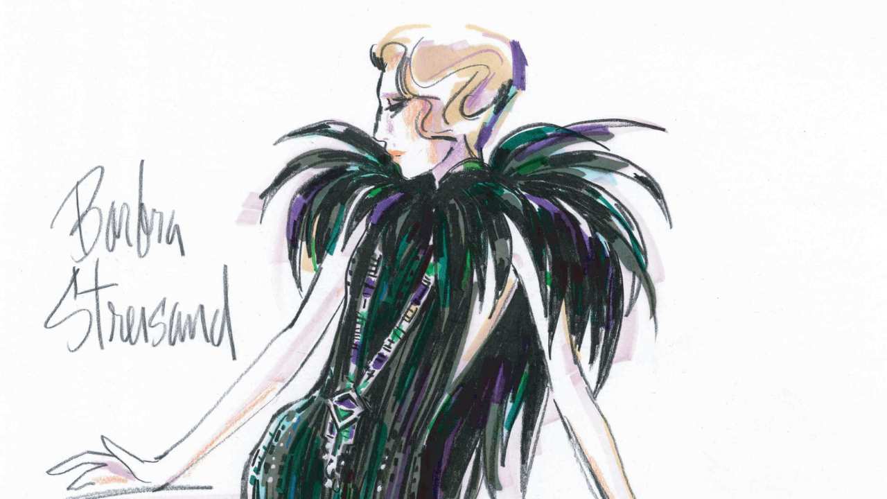 Bob Mackie's sketch of Barbara Streisand