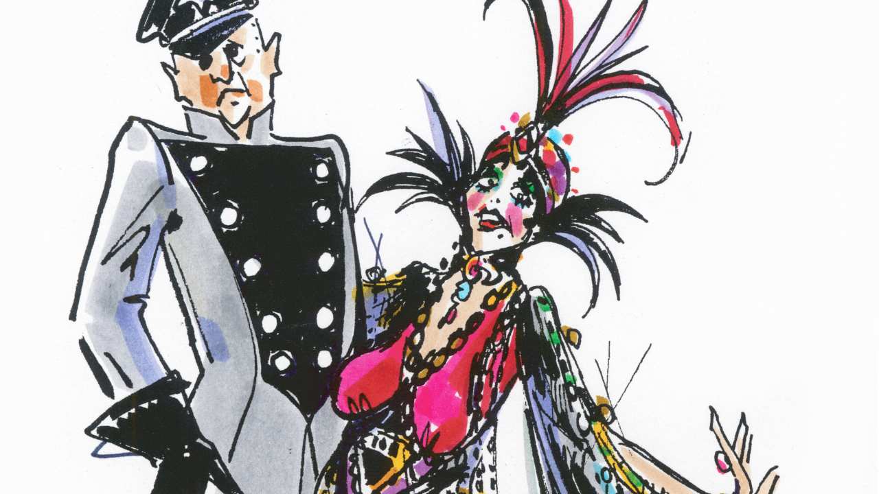 Bob Mackie's sketch of Carol Burnett