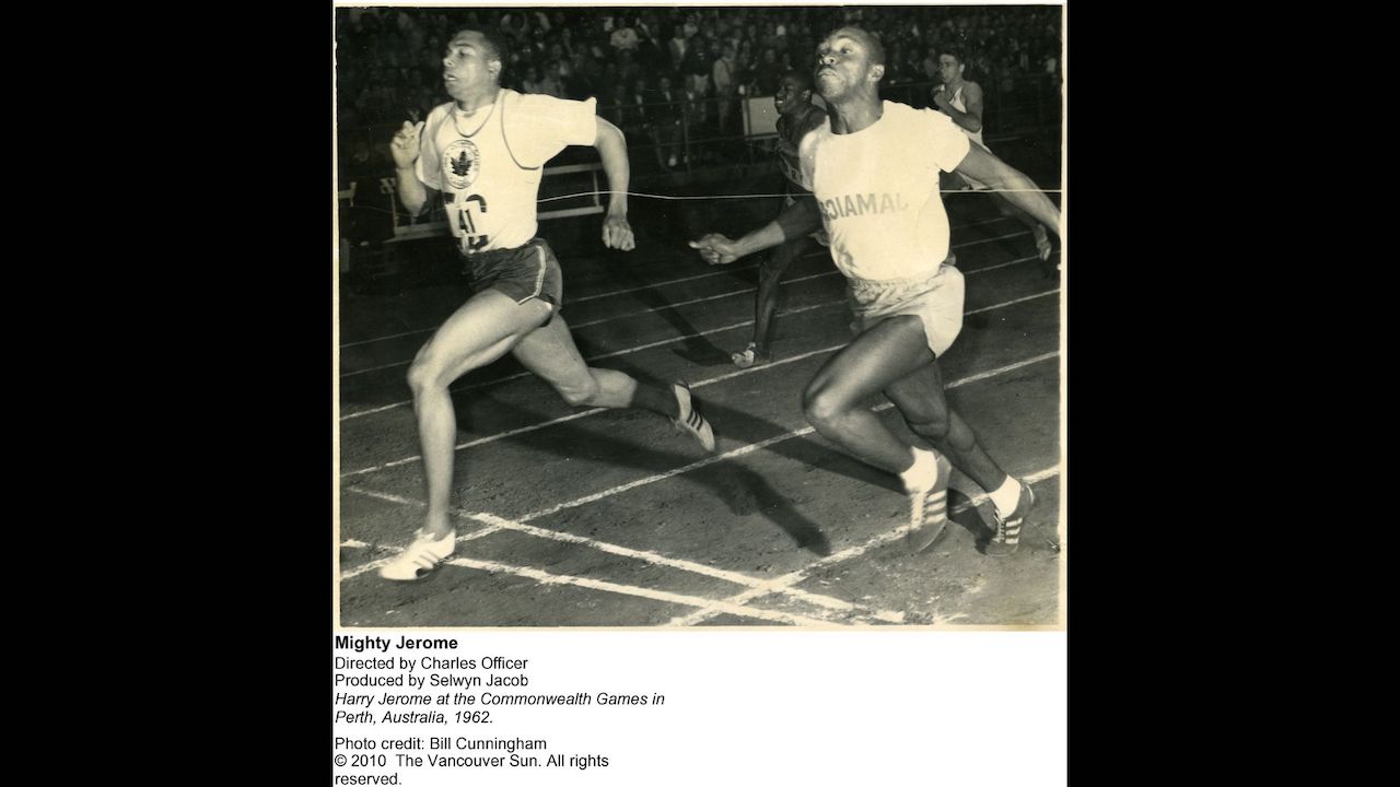 Harry Jerome races a Jamaican competator