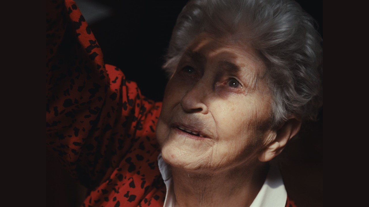 Closeup of an elderly woman