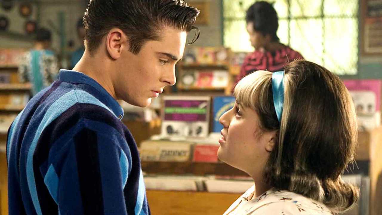 Zac Efron & Nikki Blonsky in a record shop