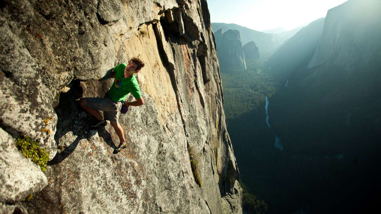 a man rockclimbing