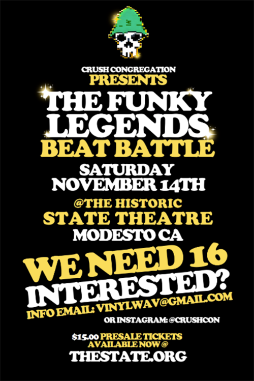 Crush Congregation Presents: The Funky Legends Beat Battle poster